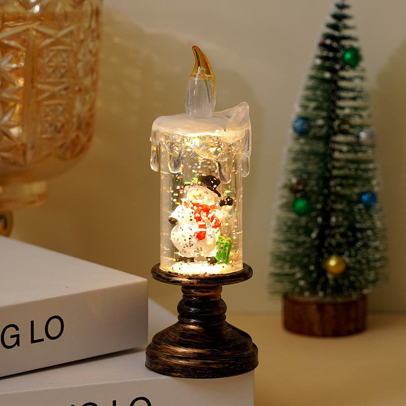 Snowfall Christmas Crystal Lamp