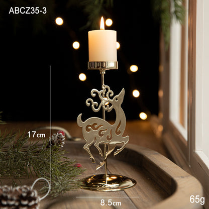 Retro Iron Christmas Candlestick Decorations